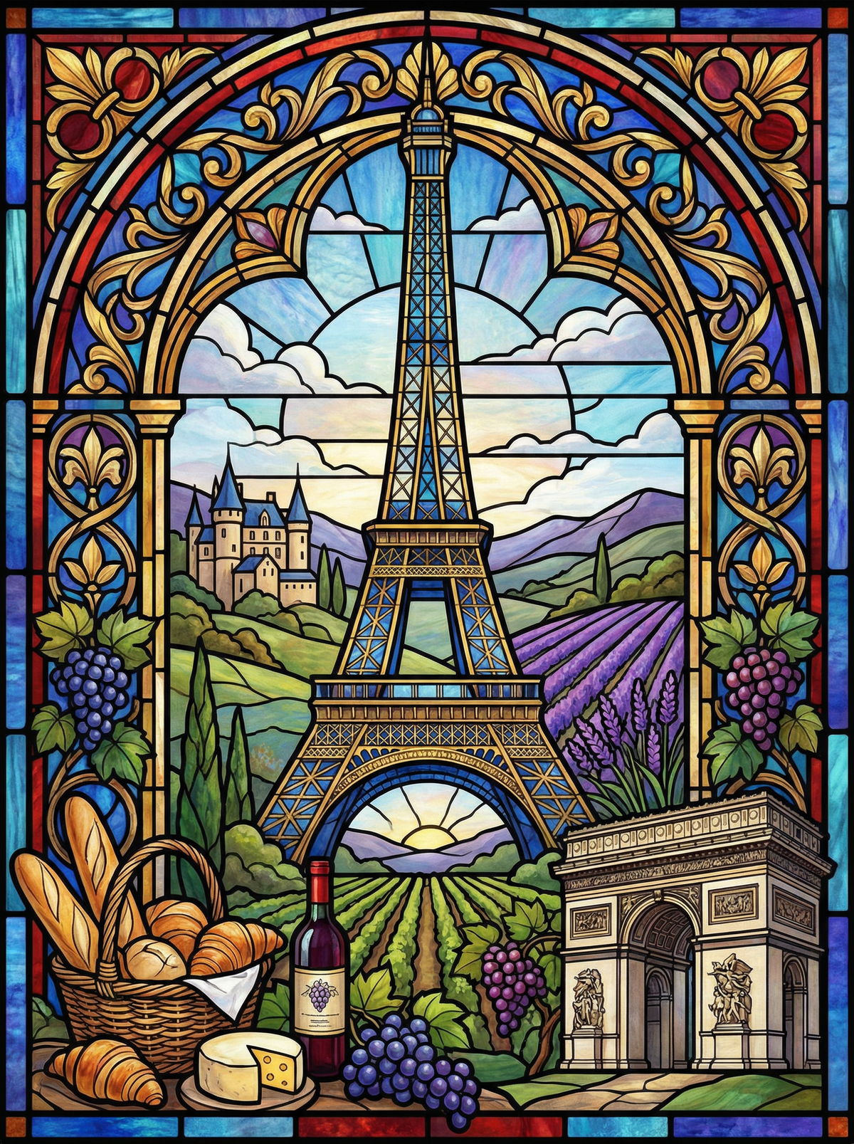 Eiffel Tower French Countryside (80 Colours)