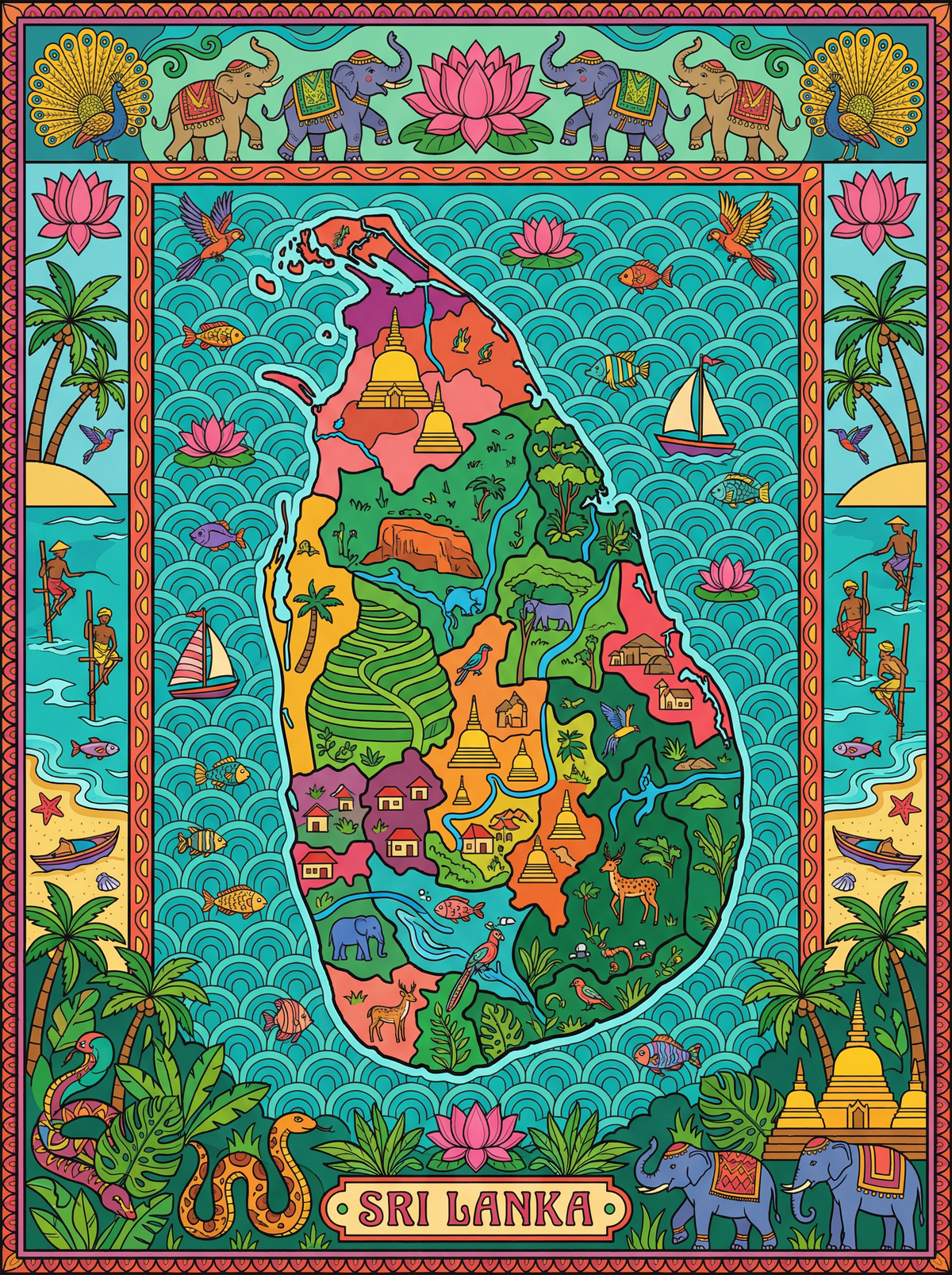 Sri Lanka Cultural Tapestry (80 Colours)