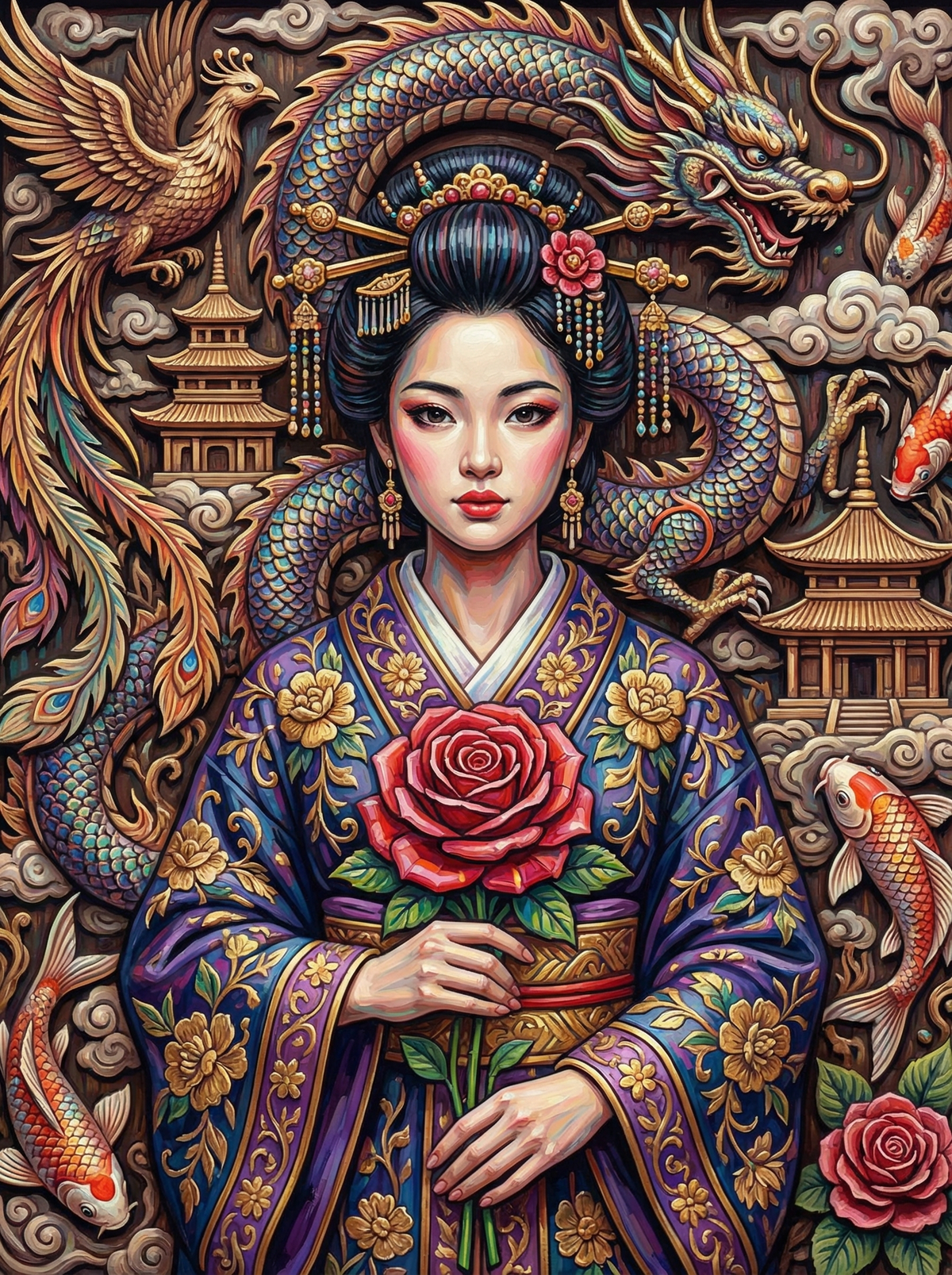 Asian Empress Portrait (80 Colours)
