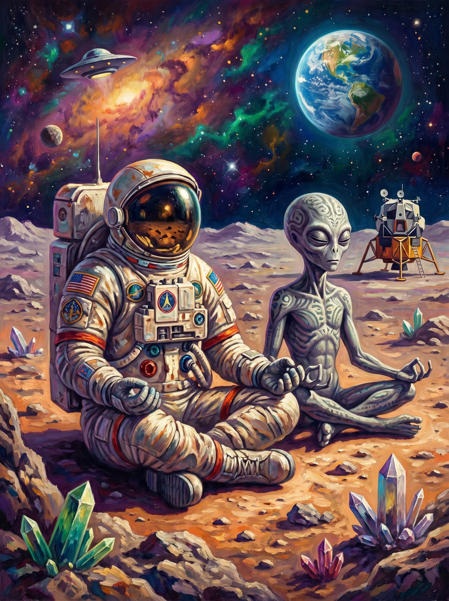 Astronaut And Alien Moon (80 Colours)