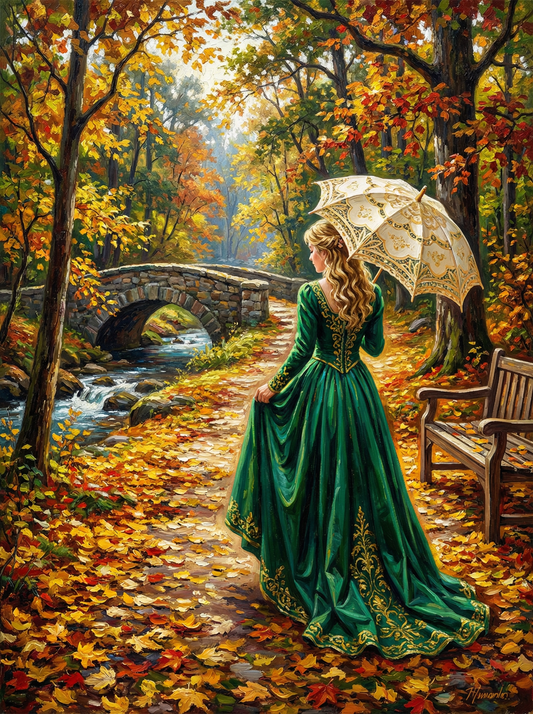 Autumn Stroll Stone Bridge (80 Colours)