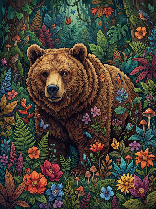 Enchanted Forest Flowers Bear (120 Colours)