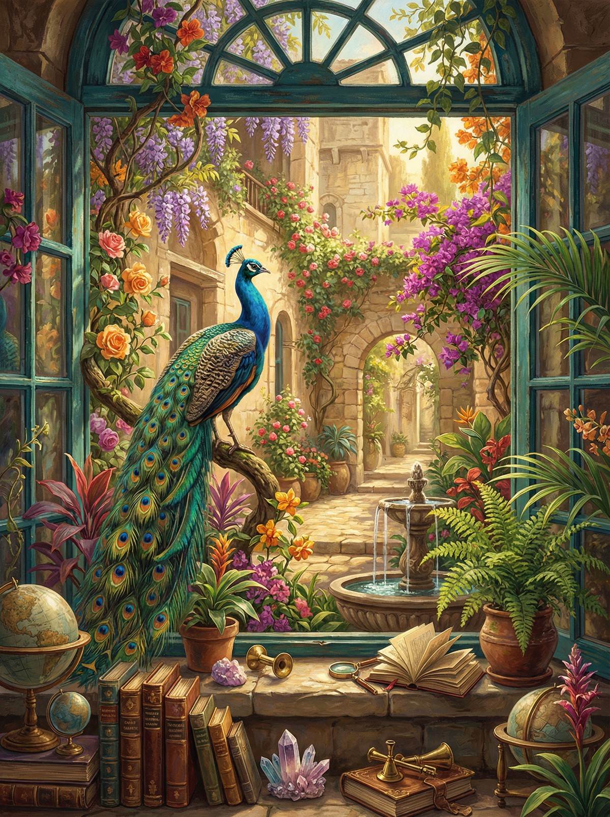 Peacock Courtyard Haven (80 Colours)