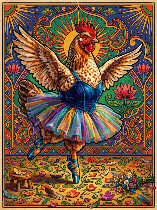 Ballet Dancing Rooster (120 Colours)
