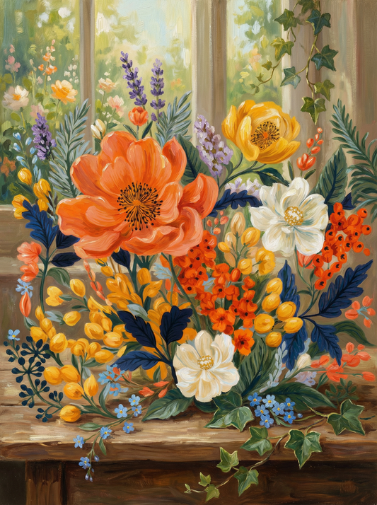 Sunlit Wildflower Still Life (80 Colours)