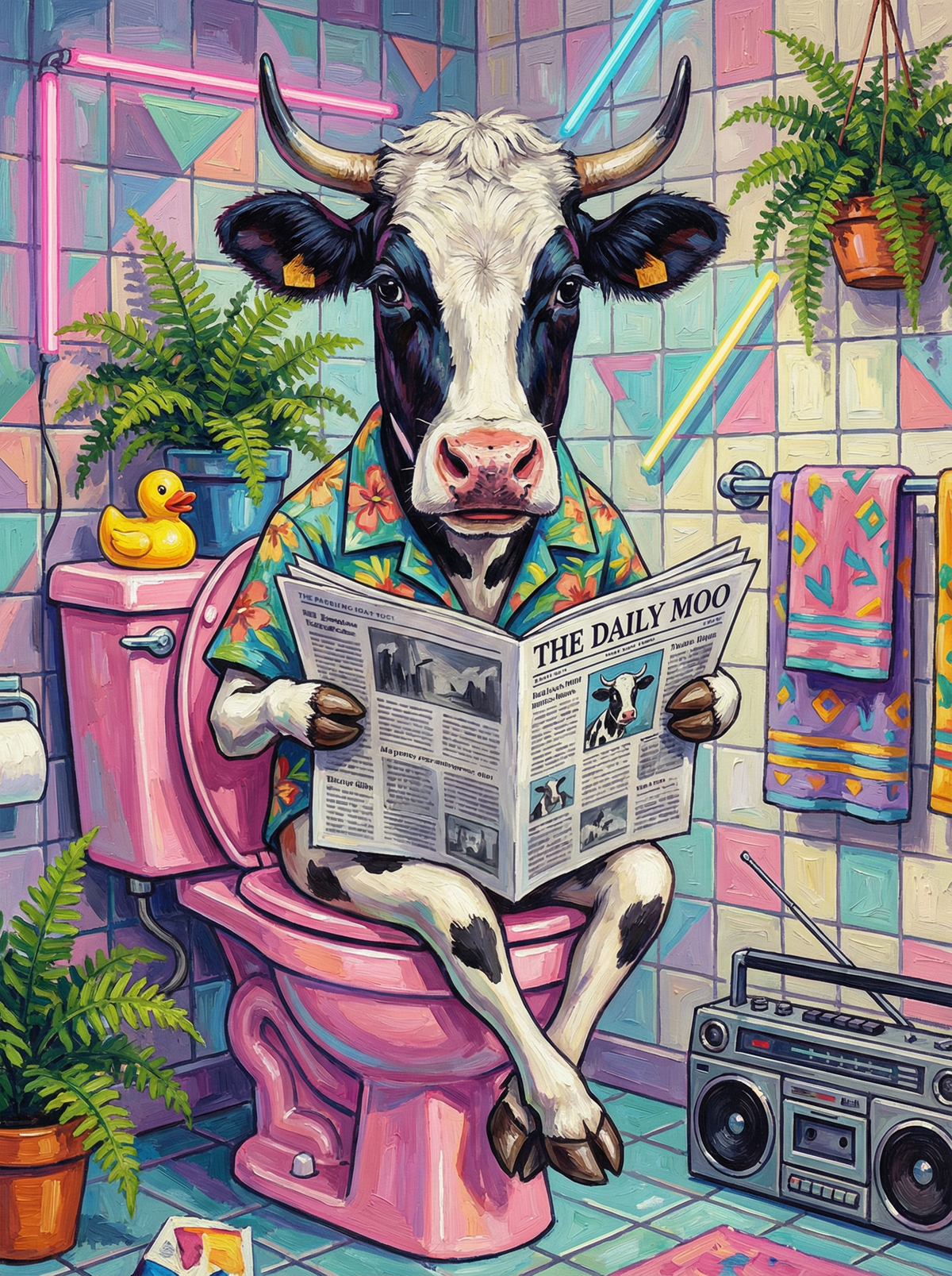 Bathroom Break Bovine (80 Colours)