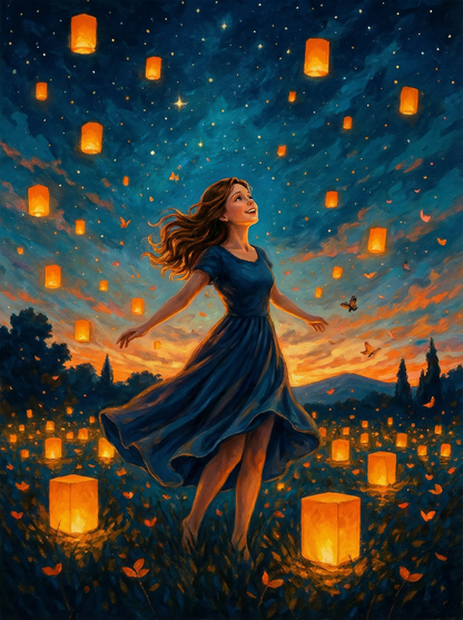 Starlit Sky Lantern Girl (120 Colours)
