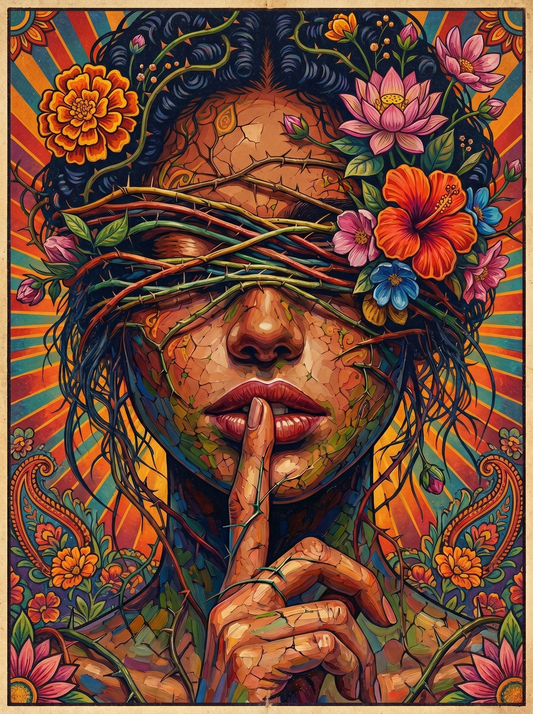 Blindfolded Silence Woman (80 Colours)