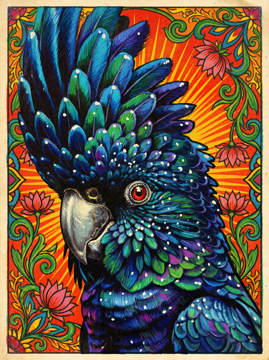 Blue Parrot Portrait (120 Colours)