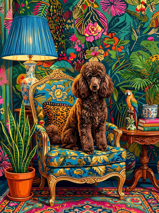 Boho Dog Portrait Interior (120 Colours)