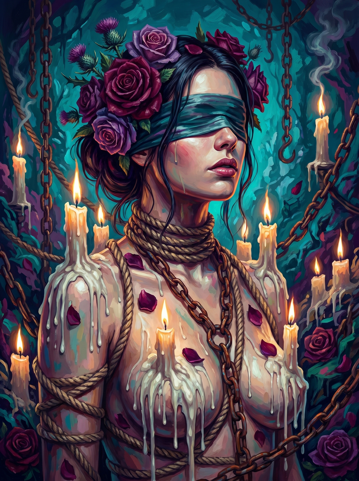 Bound In Teal Roses (120 Colours)