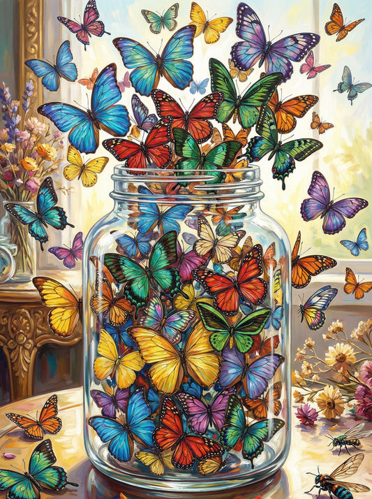 Butterflies In Glass Jar (80 Colours)