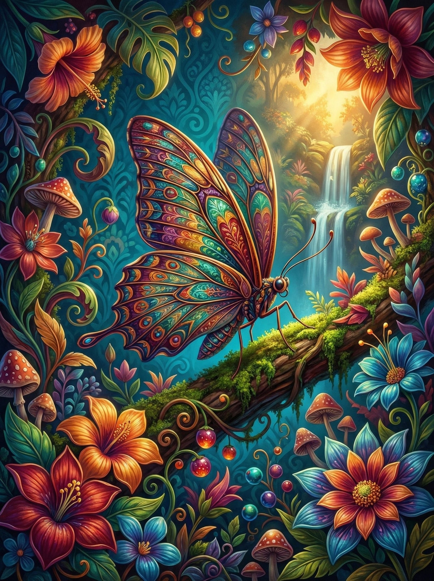 Butterfly Waterfall Mushroom Forest (120 Colours)