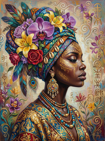 Headwrap Flowers Woman (80 Colours)