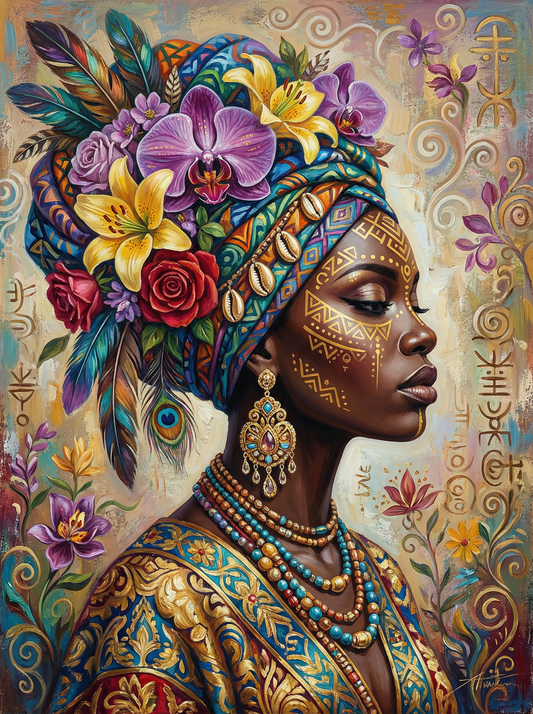 Headwrap Flowers Woman (120 Colours)