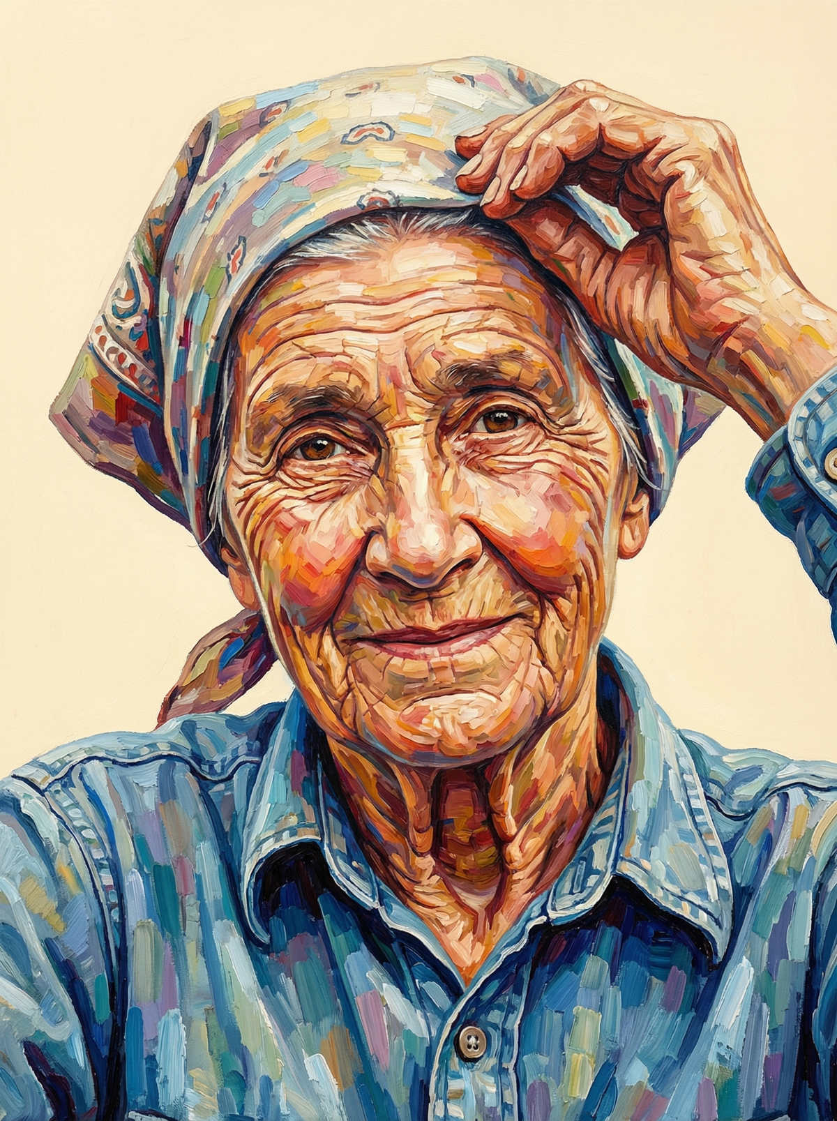 Cheerful Farmer Adjusting Hat (120 Colours)