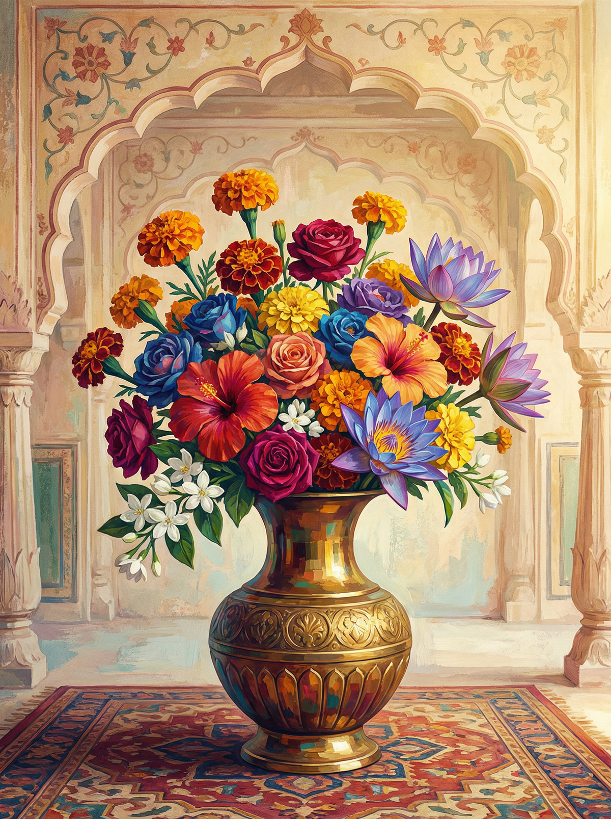 Classical Indian Palace Vase (120 Colours)