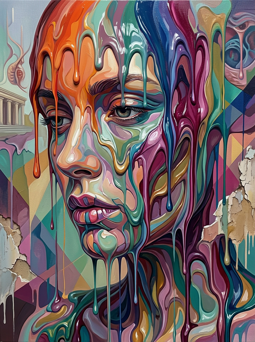 Colorful Liquid Art Portrait (80 Colours)