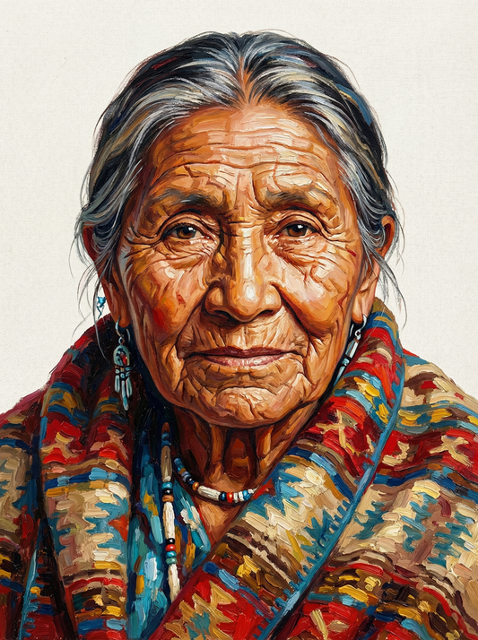 Colorful Patterned Indigenous Portrait (80 Colours)