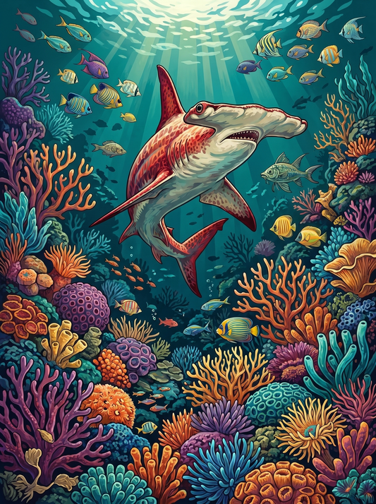 Coral Reef Hammerhead Shark (80 Colours)
