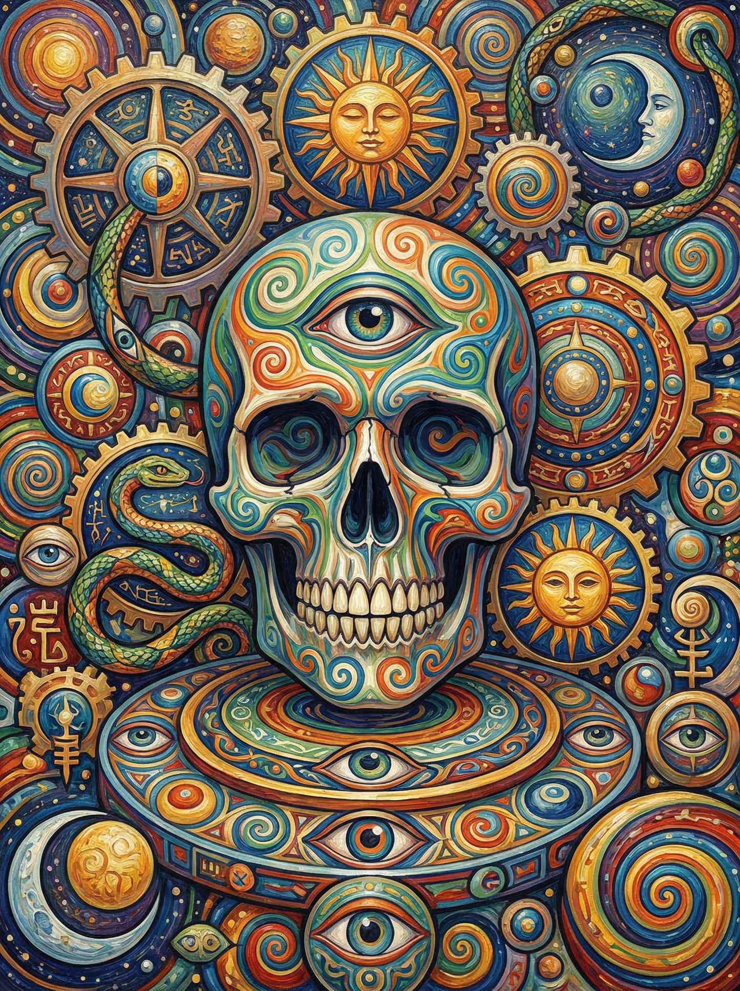 Cosmic Steampunk Skull (120 Colours)