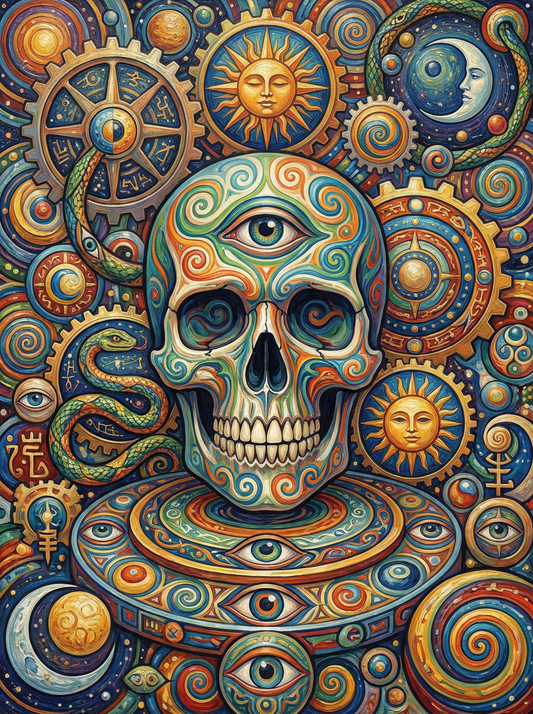 Cosmic Steampunk Skull (120 Colours)