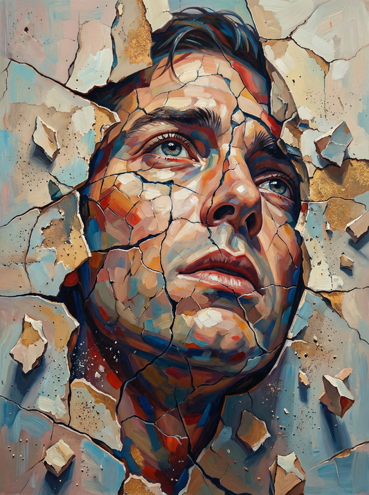 Cracked Portrait Man (80 Colours)