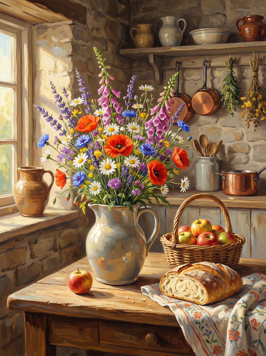 Rustic Wildflower Kitchen (80 Colours)