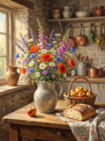 Rustic Wildflower Kitchen (80 Colors)