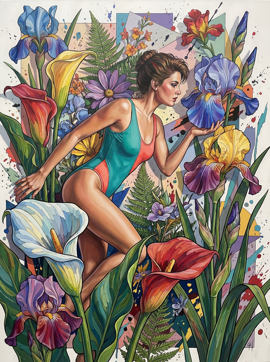 Dancer Among Iris Blooms (80 Colours)