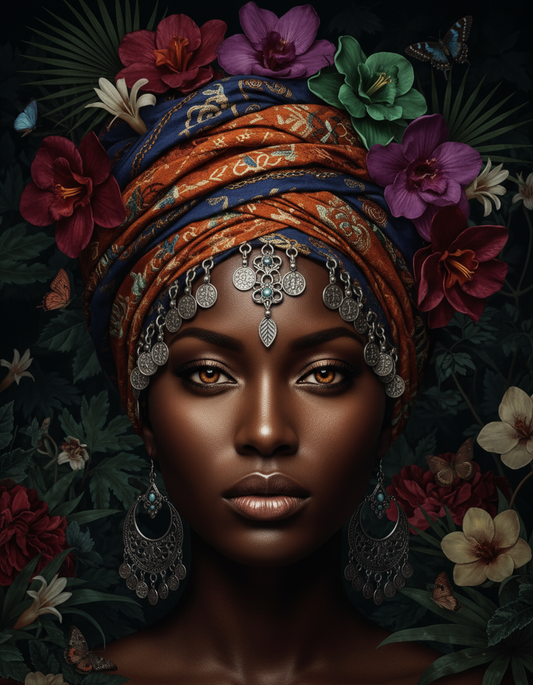 Floral Headwrap Majesty (80 Colours)