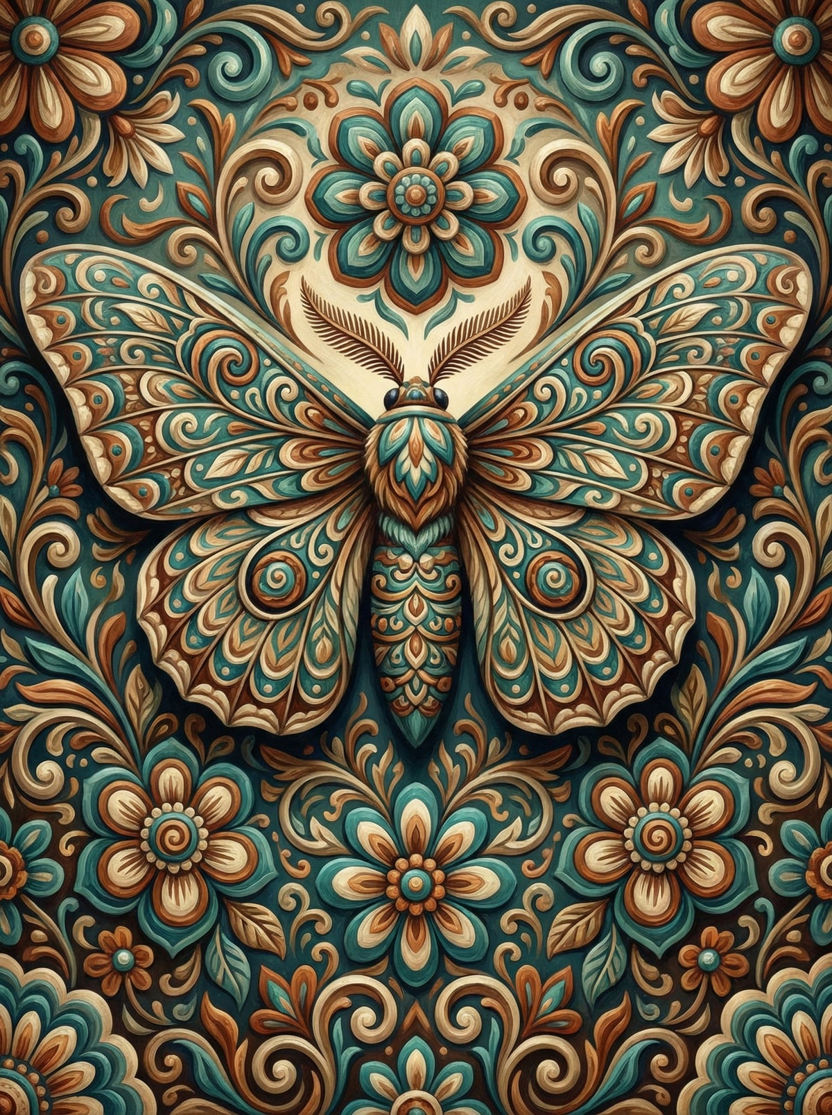 Decorative Moth Medallion (80 Colours)