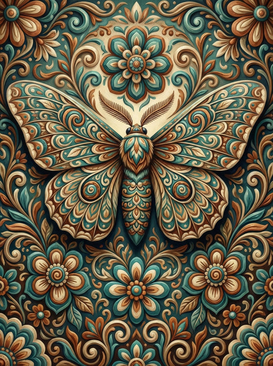 Decorative Moth Medallion (80 Colours)