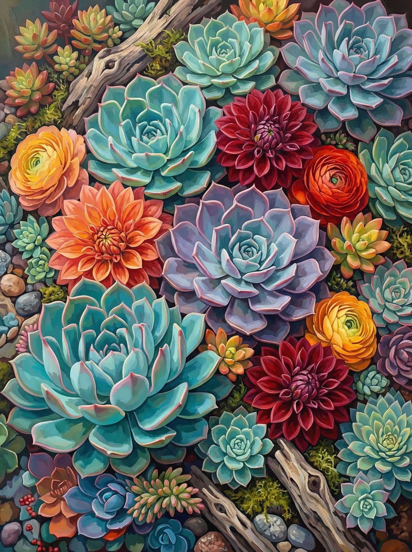 Desert Succulents And Branches (120 Colours)