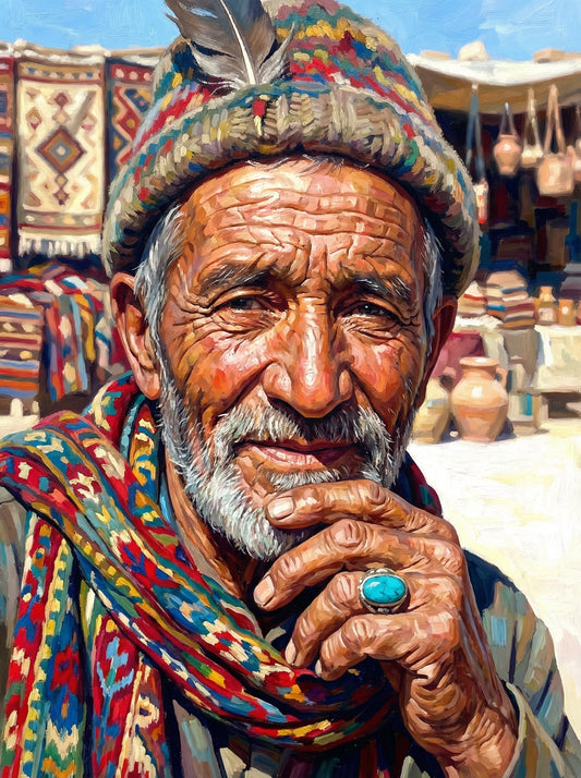 Desert Vendor With Turquoise Ring (120 Colours)