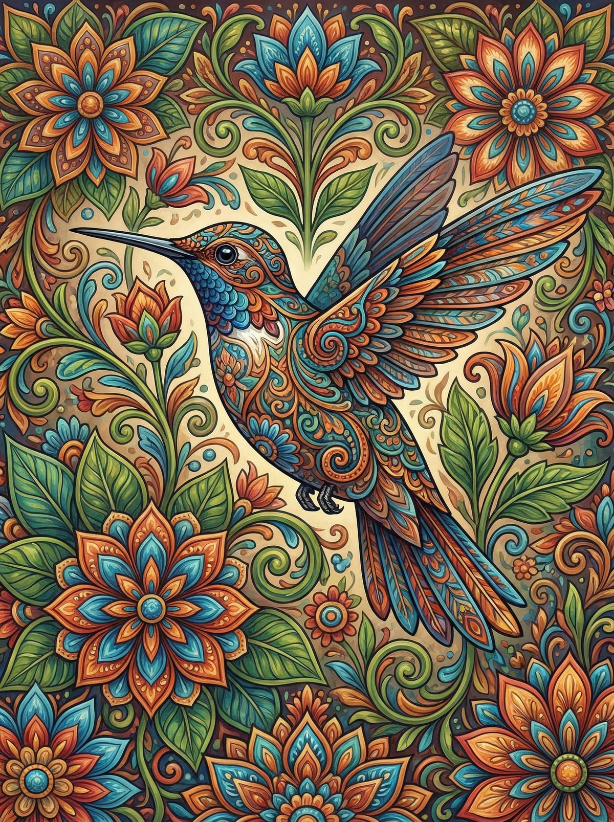 Detailed Hummingbird Florals (120 Colours)