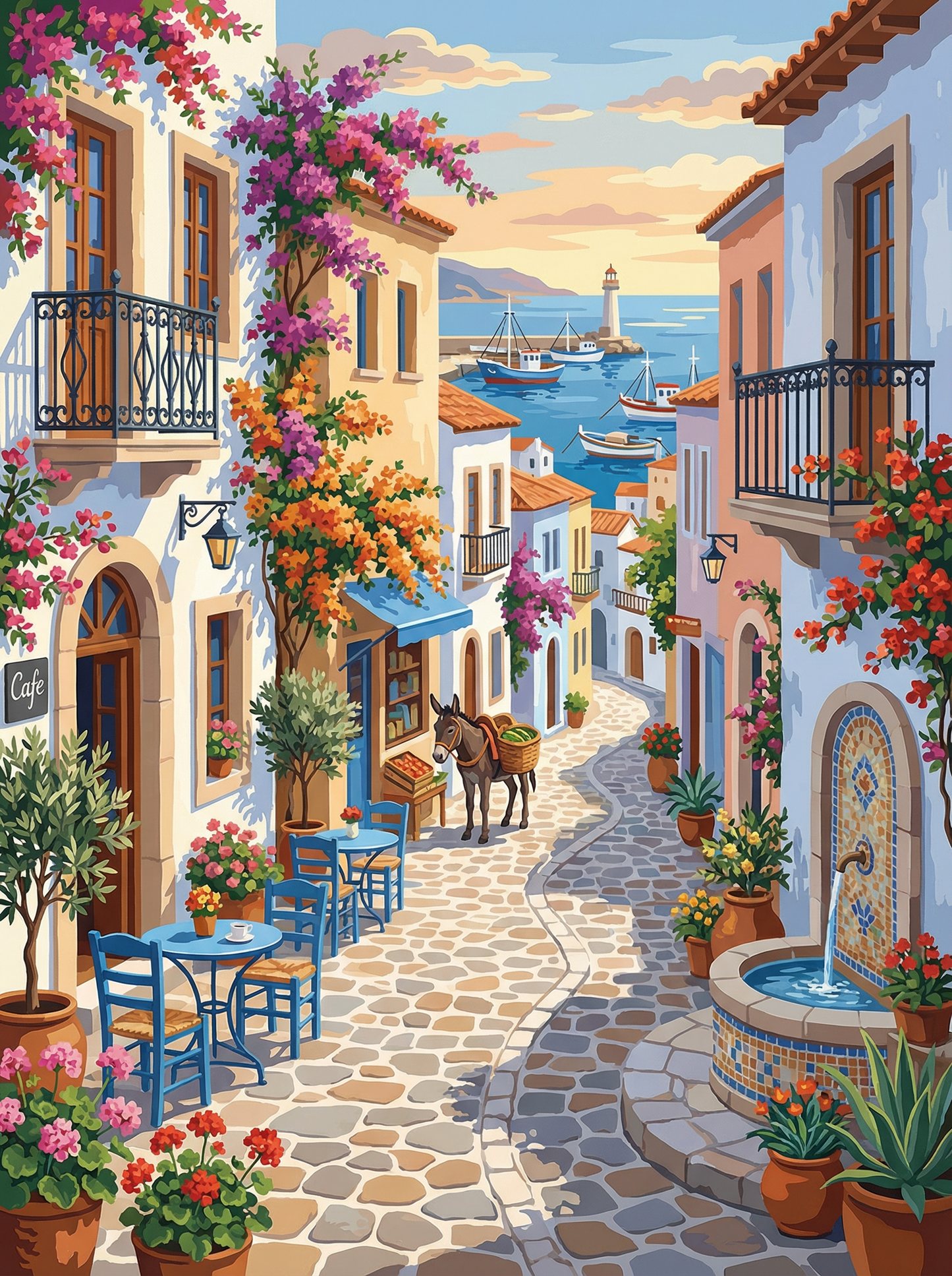 Mediterranean Morning Lane (80 Colours)
