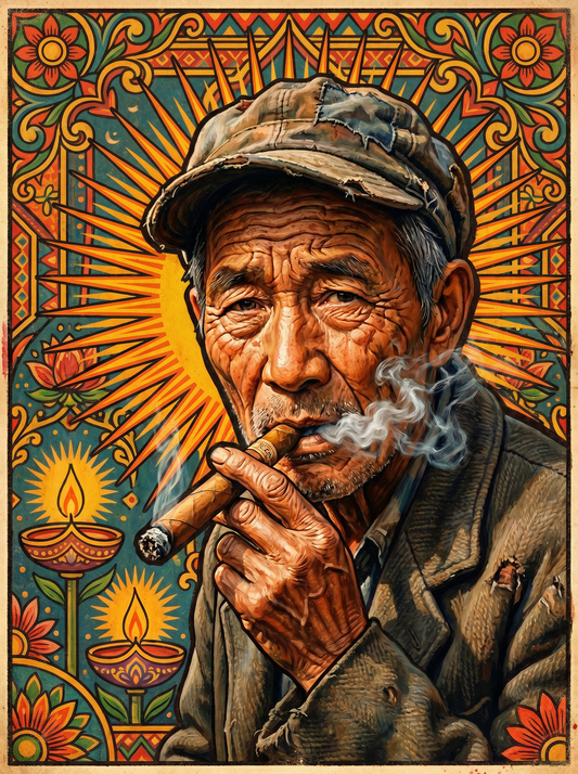 Elderly Pipe Smoker (80 Colours)