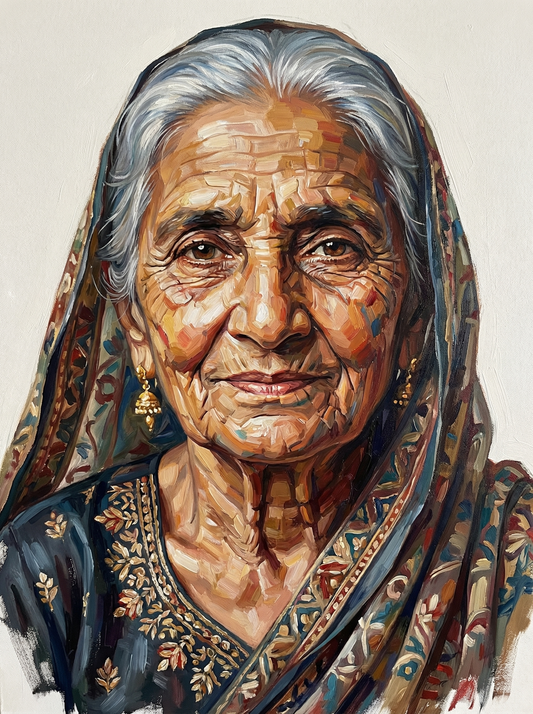 Elderly Woman Portrait (80 Colours)