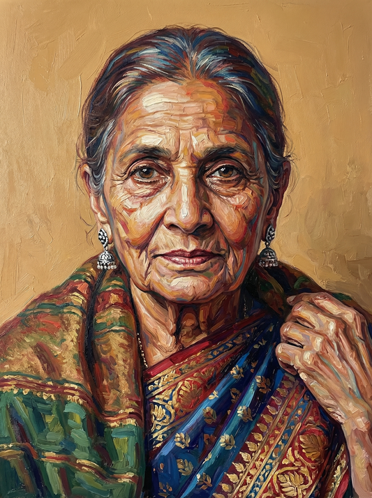 Elegant Elder Woman Portrait (80 Colours)