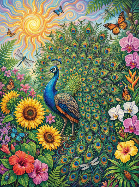 Elegant Peacock Sunrise (120 Colours)