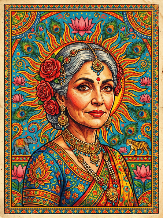 Elegant Sari Grandmother (80 Colours)