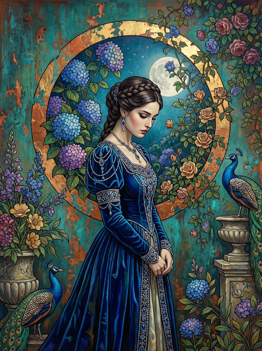 Elegant Woman Vintage Garden (120 Colours)