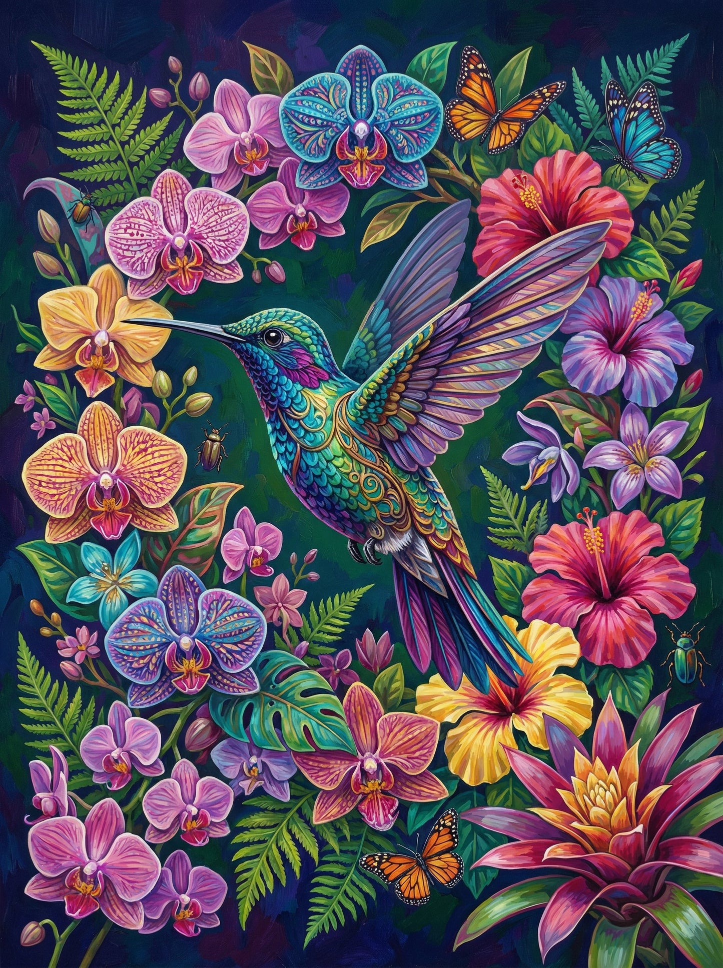 Emerald Hummingbird Flowers (80 Colours)
