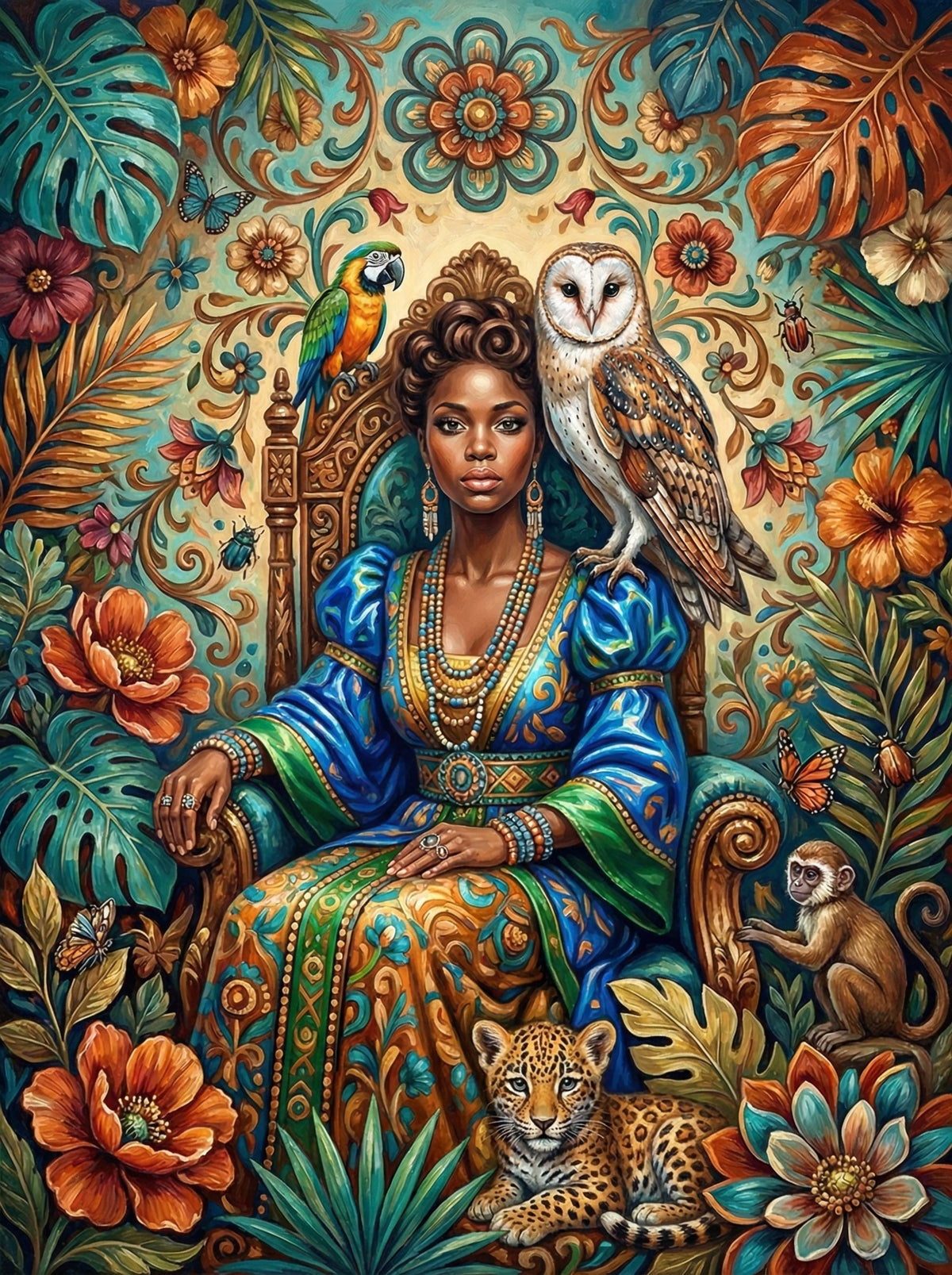 Exotic Woman With Wildlife (120 Colours)