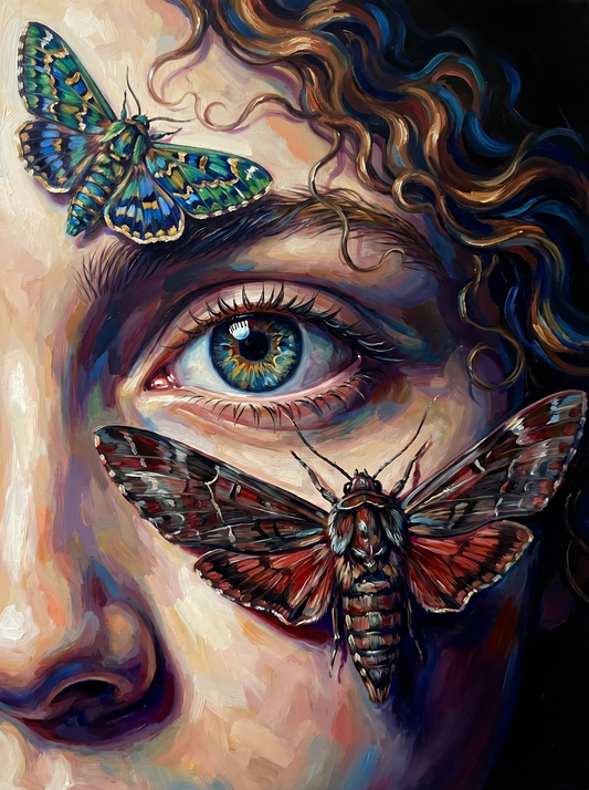Eye Butterfly Woman Portrait (80 Colours)
