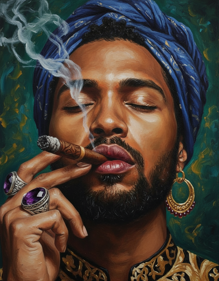 Blue Turban & Smoke (80 Colours)