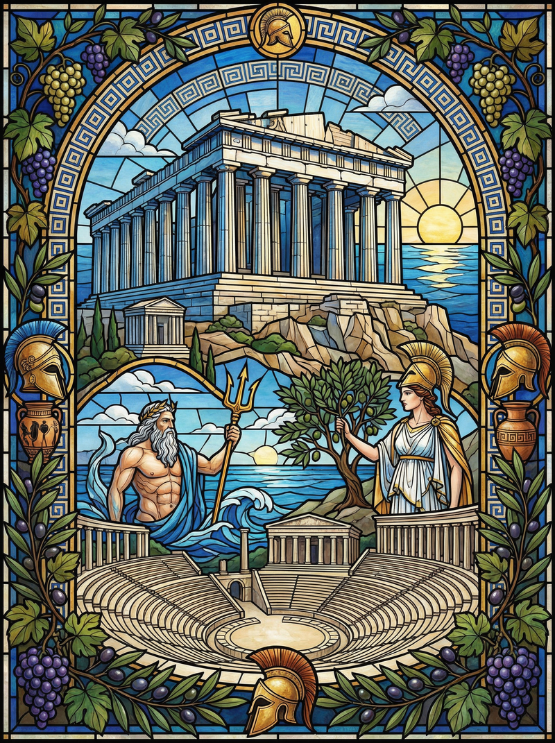 Ancient Greek Gods Temple (80 Colours)
