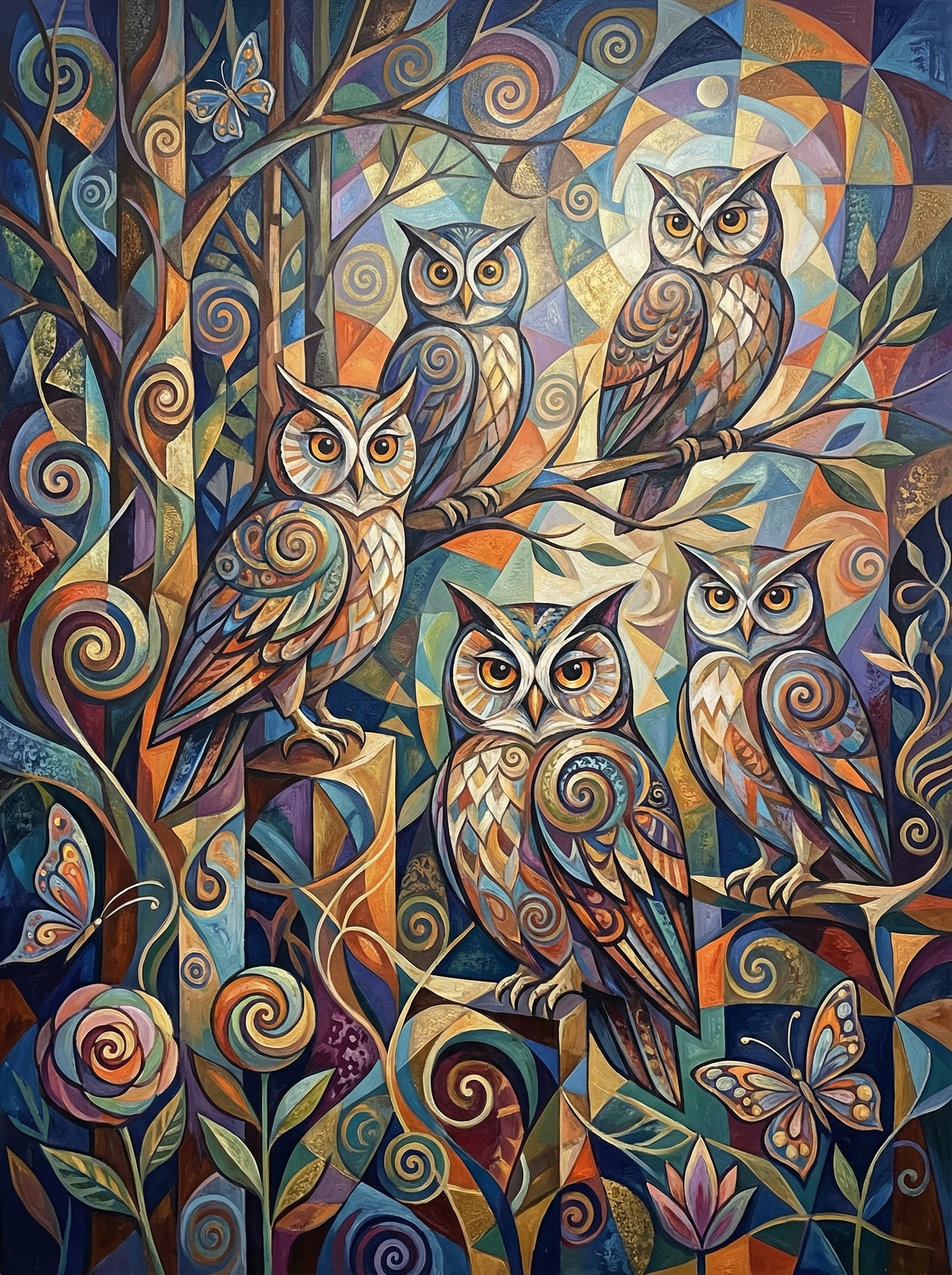 Moonlit Owl Gathering (120 Colours)