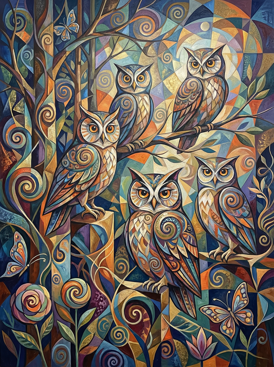Moonlit Owl Gathering (120 Colours)